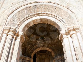 decoration of gate to cathedral of st. pogos and petros in Tatev Monastery in Armenia