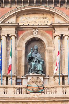bronze statue of Bolognese Pope in Accursio Palace, Bologna