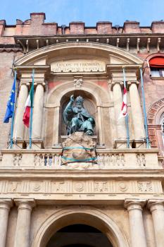 statue of the Bolognese Pope Gregory XIII in palazzo d'accursio in Bologna, Italy
