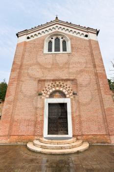 facade of Scrovegni Chapel in Padua, Italy