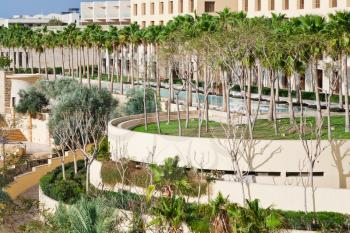view on resort buildings on Dead Sea coast, Jordan