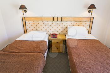 simple cheap two bed room in hotel