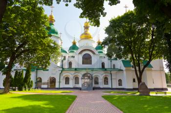 front view on Saint Sophia Cathedral in Kiev, Ukraine in summer day