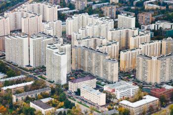 quarter of modern houses in Moscow autumn day