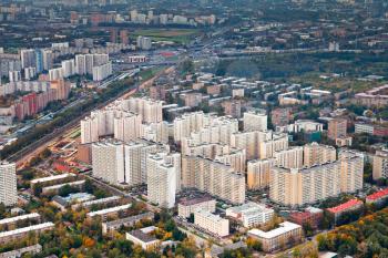 modern urban residential district in Moscow autumn day