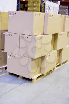 carton boxes in storage warehouse 
