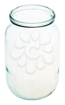 open Gallon glass jar isolated on white background