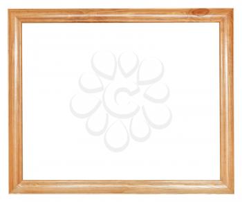 simple wood picture frame with cut out canvas isolated on white background
