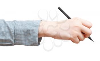 side view of hand draws by pencil isolated on white background
