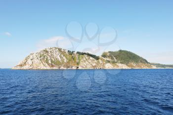 view of Cies Islands (illas cies) - Galicia National Park in Atlantic Ocean, Spain