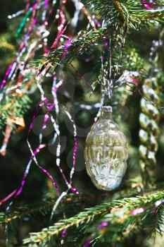 glass vintage cone christmas tree decoration close up