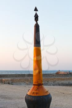 buoy on beach of Atlantic ocean in Piriac-sur-Mer town on Guerande Peninsula, France