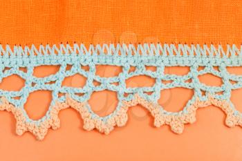 vintage knitting craftsmanship - crochet lace close up