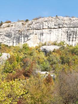 mountain slope of gorge mariam-dere in Crimea in autumn