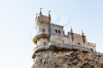 Swallow's Nest castle on top of Aurora cliff on Southern Coast of Crimea