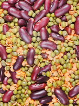 food background from dried beans blend close up