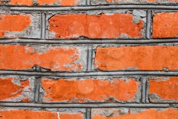 background from red brick wall with masonry joints