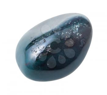 natural mineral gem stone - heliotrope (bloodstone) gemstone isolated on white background close up