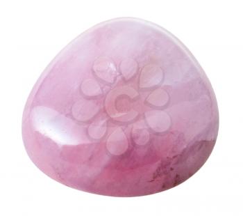 natural mineral gem stone - rose quartz gemstone isolated on white background close up