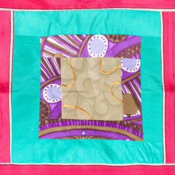 textile background - square applique of patchwork cloth