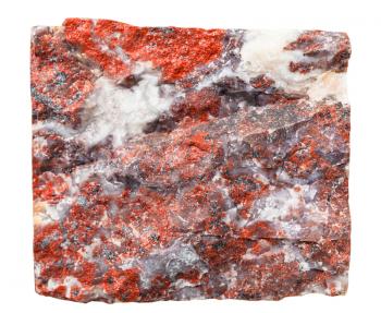 macro shooting of collection natural rock - jasper mineral stone isolated on white background