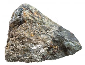 macro shooting of natural mineral stone - Arsenopyrite crystalline stone isolated on white background