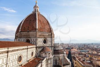 travel to Italy - above vew of Cathedral Santa Maria del Fiore in Florence city from Campanile