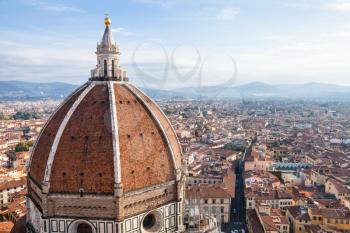 travel to Italy - above view Dome of Cathedral and Florence skyline from Campanile