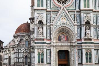 travel to Italy - decorations of walls of Cathedral Santa Maria del Fiore in Florence city