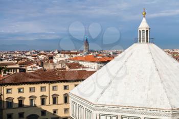 travel to Italy - roof of Baptistery of Saint John and Florence skyline