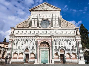 travel to Italy - front view of Church Santa Maria Novella di Firenze in Florence city