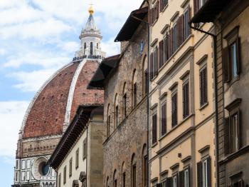 travel to Italy - Duomo Cathedral Santa Maria del Fiore and urban houses in Florence city