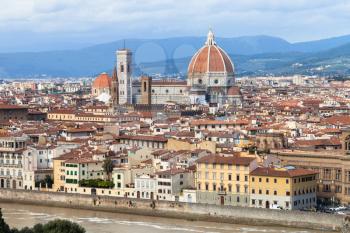 travel to Italy - skyline of Florence city with Cathedral from Piazzale Michelangelo