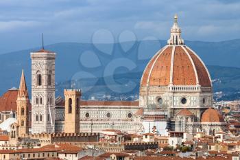 travel to Italy - view of Cathedral in Florence city from Piazzale Michelangelo