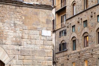 travel to Italy - walls of medieval houses in Florence city