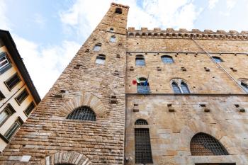 travel to Italy - building of Bargello palace (Palazzo del Bargello, Palazzo del Popolo, Palace of the People) in Florence city