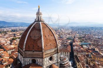 travel to Italy - above view of Duomo and Florence city from Campanile