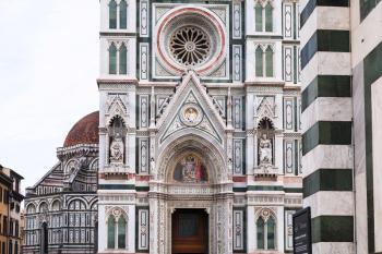 travel to Italy - decor of wall of Duomo Cathedral Santa Maria del Fiore in Florence city