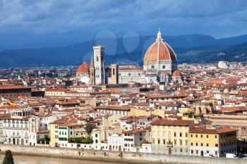 travel to Italy - skyline of Florence city with Duomo from Piazzale Michelangelo