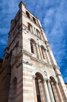 travel to Italy - campanile of Duomo Cathedral in Ferrara city
