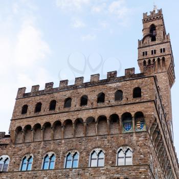 travel to Italy - building of Palazzo Vecchio (Old Palace) in Florence city in morning