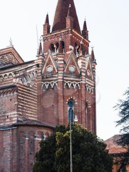 travel to Italy - apse of chiesa di san fermo maggiore in Verona city in spring