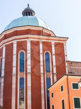 travel to Italy - apse of Duomo Cathedral in Vicenza city in spring