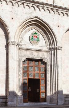 travel to Italy - main entrance in Duomo Cathedral in Vicenza city