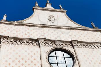 travel to Italy - fronton of in Duomo Cathedral in Vicenza city