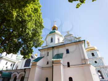travel to Ukraine - edifice of Saint Sophia (Holy Sophia, Hagia Sophia) Cathedral in Kiev city in springin Kiev city in spring