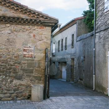 Travel to Occitanie, France - squares Place Saint Nazaire and Place Auguste Pierre Pont in medieval Cite de Carcassonne