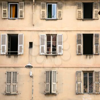 Travel to Provence, France - facade of residential house in Nice city