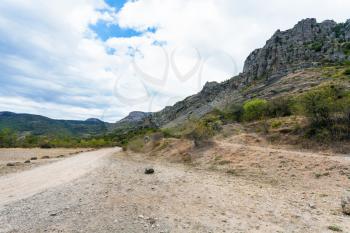 travel to Crimea - country road in The Valley of Ghosts on Crimean Southern Coast