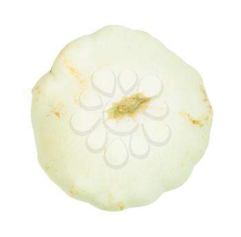 top view of Pattypan white squash isolated on white background